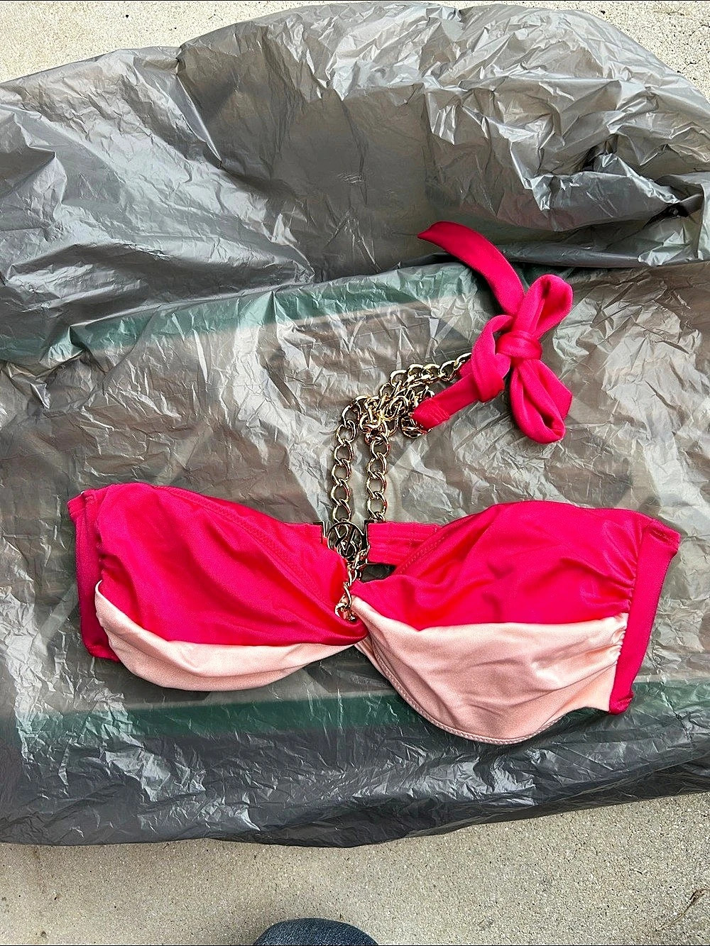 Victoria's Secret Color Block Bikini Top in Pink